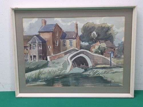 Framed unsigned stone - stone, bridge