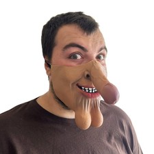 Funny Half Face Long Dick Nose Mask Brown Willy Penis Fancy Dress Stag Hen Party
