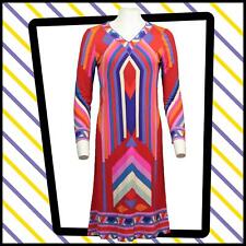 LEONARD FASHION Paris Silk Jersey DRESS Purples/Red/Orange Size 10   437 Y