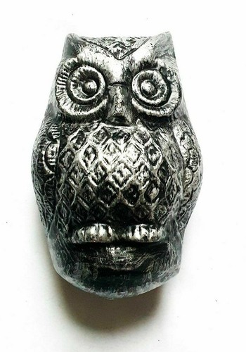 Owl pewter antique silver - owl,