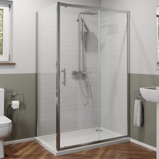 1100 x 800mm Sliding Shower Door & Side Panel Enclosure 6mm Glass Screen Framed