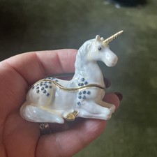 Enamel Magnetic Small Trinket Box by Juliana, Unicorn