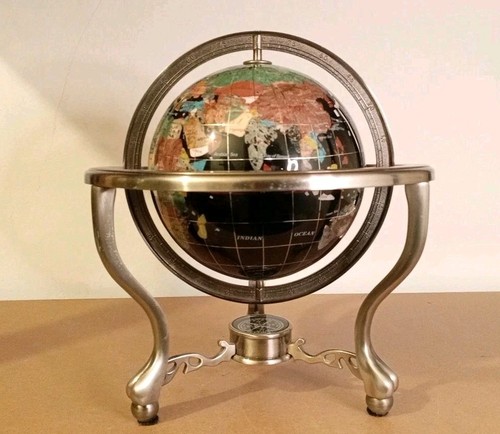 Gemstone globe semi precious - gemstone,