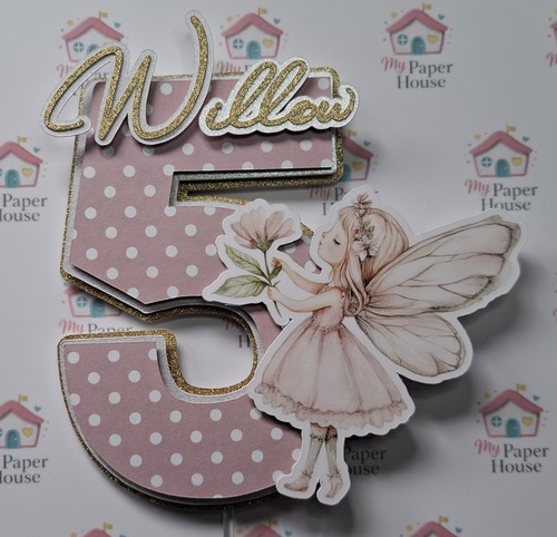 Personalised fairy cake topper - personalised,