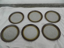 6 x Vintage PURBECK POTTERY — PORTLAND , Medium Plates - 21.5cm.Retro Tableware.