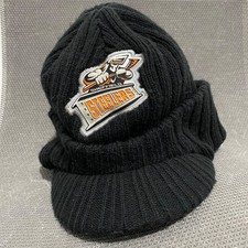 SHEFFIELD STEELERS Ice Hockey UK Elite League Beanie Hat Black Logo Warm Winter