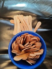 50 Wooden Magnum Lolly Sticks Bow-tie Shaped 94 x 17mm Used & Washed -Crafts