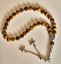 Tiger's Eye Gemstone Tasbih | 33 Beads Prayer Beads | Handmade Islamic Rosary 