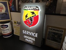 RARE 2000’s FIAT ABARTH ILLUMINATED DEALERSHIP SHOWROOM GARAGE SIGN - FERRARI