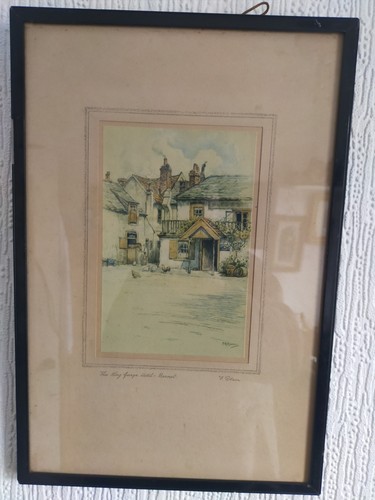 Framed vintage print f - framed,