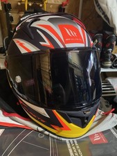 MT KRE+ Carbon Fibre Motorcycle Race FIM Helmet Acosta Replica - Size XL
