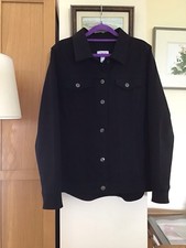 Denim and Co Women's Comfortable Denim Jacket M Black , QVC.