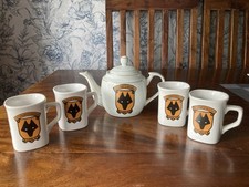 Wolverhampton Wanderers FC Tea/coffee Set - Pot With Lid, 4 Cups Genuine Item