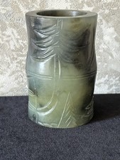Carved jade brush pot - pot,