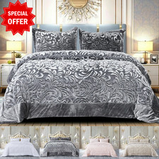 3 PCs Velvet Bedspread Quilted