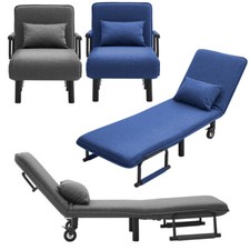 Fabric  3 IN 1 Convertible Sofas Recliner Single Sleeper Bed UK