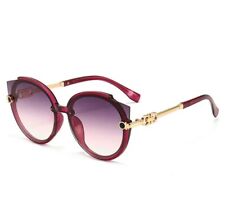 Women Fashion Oval Sunglasses Luxury Designer Personalized Metal Gradient UV400