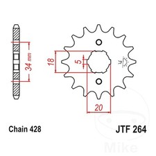 JT Front Sprocket 15 Tooth 428