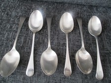 SIX ANTIQUE SILVER PLATED EPNS