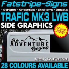 to fit RENAULT TRAFIC MK3 LWB THE ADVENTURE BEGINS GRAPHICS STICKERS CAMPER VAN