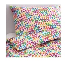 IKEA Stickat Single Quilt Cover and 1 Pillow case Scribble Pattern 150x200 cm 
