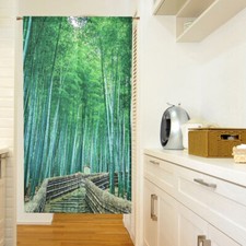 Green View Noren Door Curtain Doorway Hanging Room Tapestry Bamboo Grove Print