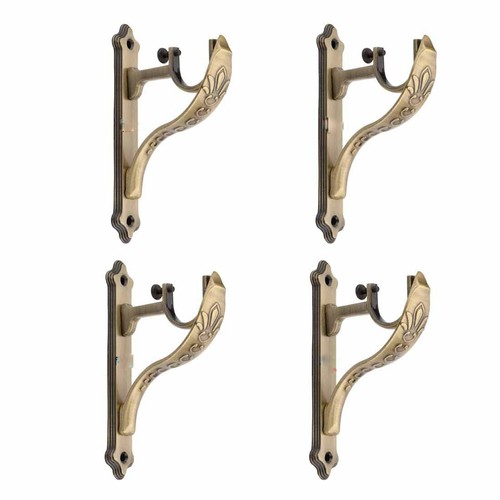 Antique brass curtain supports - brass,