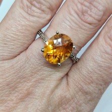 Padparadscha Colour Quartz And Red Diamond Sterling Silver Ring