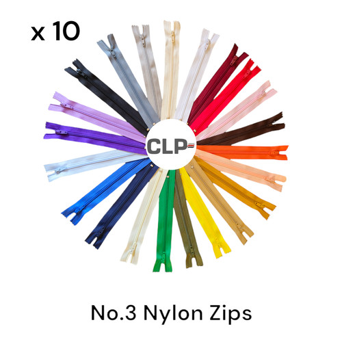 Nylon zips no3 - nylon, 6"