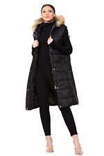 WOMENS FUR HOODED LONG PUFFER
