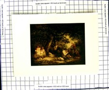 Original Old Antique Print