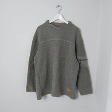 Weird Fish Macaroni Jumper Mens Size Large Grey Cotton Mix Zip Pocket