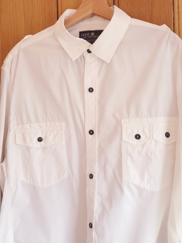 Next men white casual cotton - white,