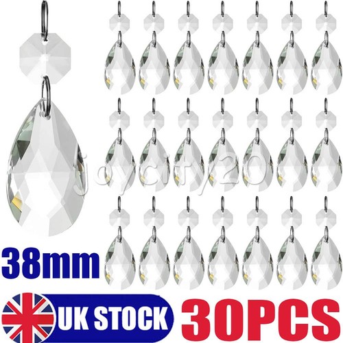 Pcs 38mm clear glass - 30,