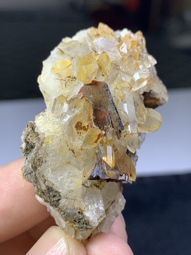Brookite crystals with - with, quartz