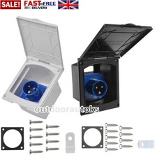 Caravan Mains Hook Up Inlet Socket White/Black 220-240V Camper Motorhome Van