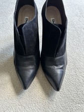 Dune ‘Ashanti’ Black Leather Elastic Shoe-Boots, Size 41 (UK Size 8)