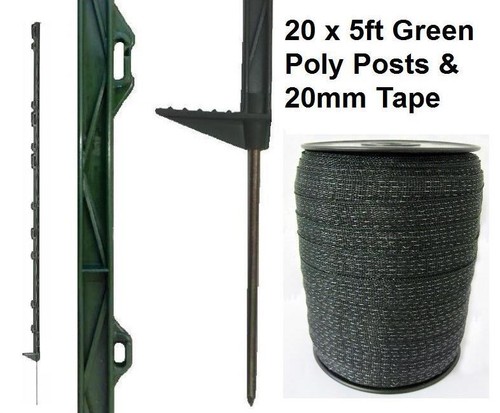 Green 5ft posts 20mm - x, &