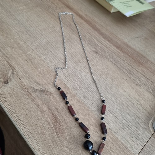 Red tigers eye onyx necklace - onyx,