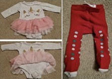 TU Baby Girl Unicorn long sleeve Bodysuit & Tights up to 1 month