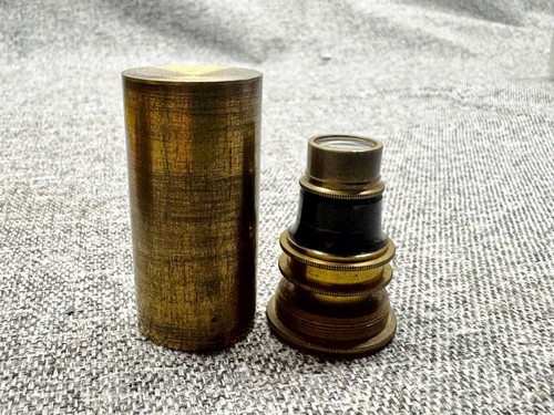 Vintage brass microscope - vintage,