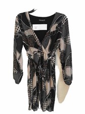KURT MULLER DRESS BEIGE/BLACK CHAIN PRINT  WOMAN ONE SIZE