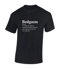 BEDGASM MENS T SHIRT FUNNY RUDE JOKE DESIGN BED LOVER SLEEP NOVELTY TOP NEW