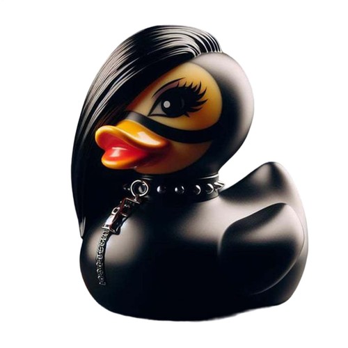 Resin black duck figurine - duck,