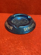 Vintage Senior Service Cigarettes Ashtray Pub Blue Aluminium Metal Bar Mancave