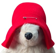 NEW WOOL FELT BRIGHT RED HAT