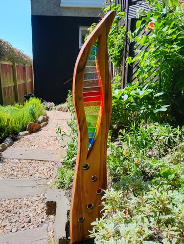 Stained glass garden sculpture - stained,