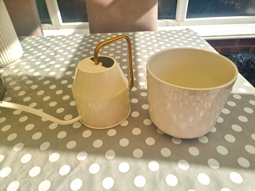 Ikea ivory gold metal watering - ikea, ivory/gold