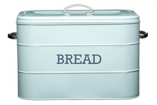 Living Nostalgia Bread Bin with Traditional top-opening lid -Vintage Blue
