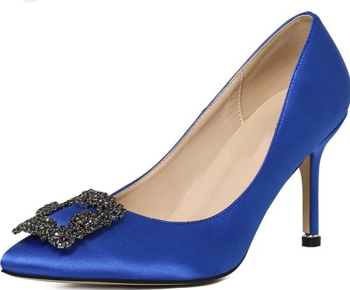 Alba satin royal - satin, stiletto